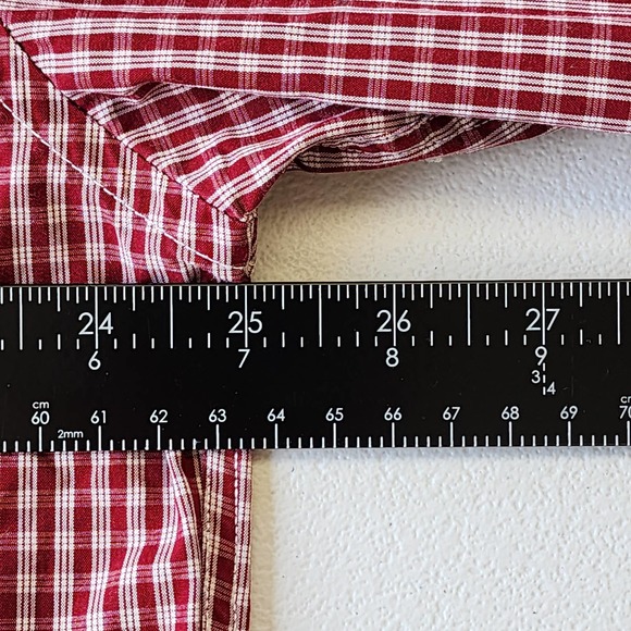 Tommy Hilfiger 80's Two Ply Cotton Red White Button Up Men's Size XL - Picture 5 of 7